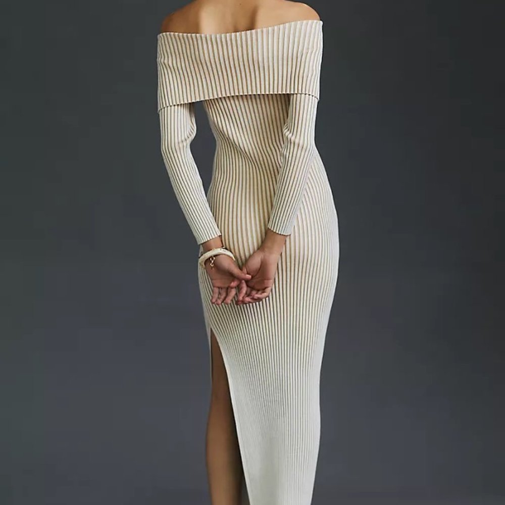 Gently Worn Resale Item - Off-The-Shoulder Sweater Midi Dress
